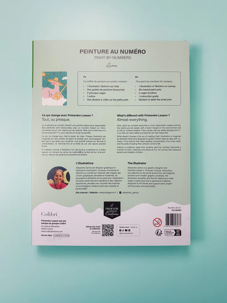 Lama par Alexandra Garros - Coffret peinture au numéro Primevère Lesson Créations - Image 3