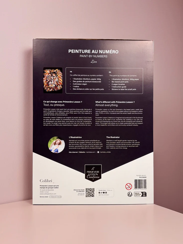 Lion par Marikala - Coffret peinture au numéro Primevère Lesson Créations - Image 3