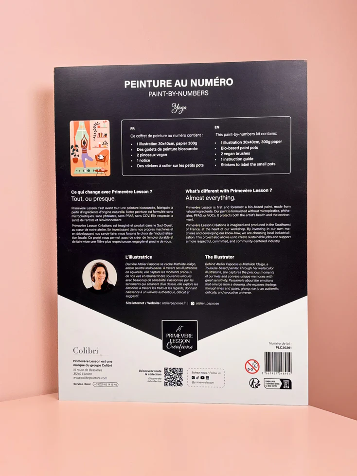 Yoga par Atelier Papoose - Coffret peinture au numéro Primevère Lesson Créations - Image 3